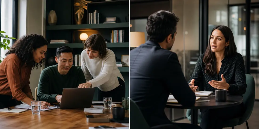 A small business team planning a practical CRM workflow