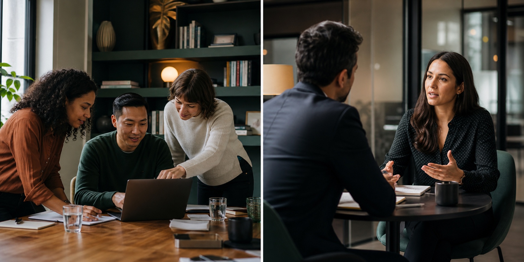 A small team mapping customer data and sales stages