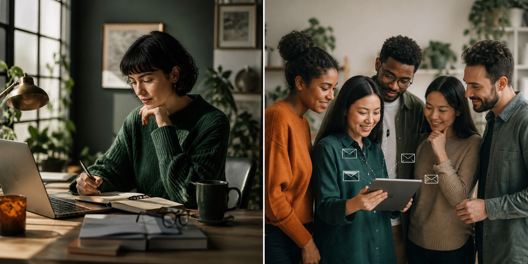 A small team comparing software workflows