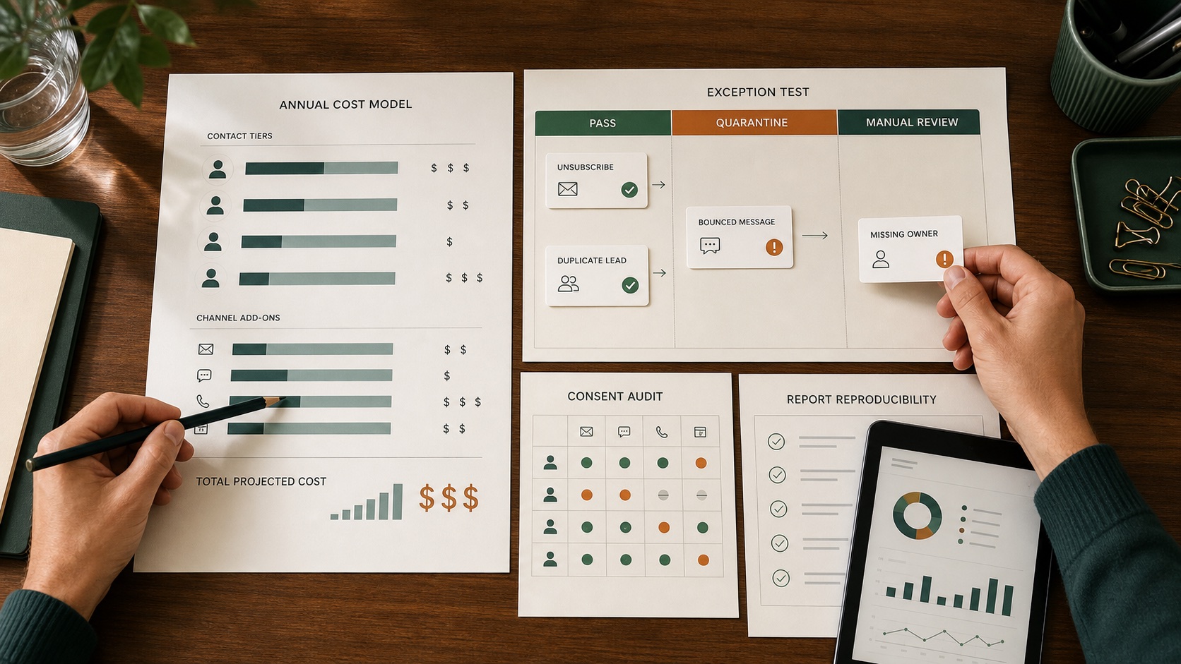 Annual automation cost, exception handling, consent, and reporting audit